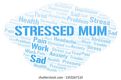 Stressed Mum word cloud.