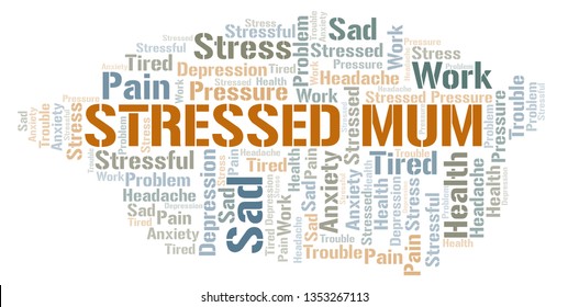 Stressed Mum word cloud.