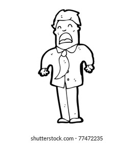 caricatura de un hombre de oficina con énfasis
