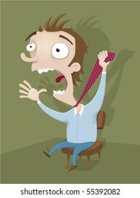 Stressed out guy with a high blood pressure