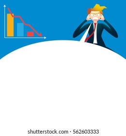 Stressed out men in suit with blank text bubble. business concept