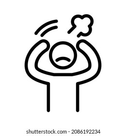 stressed people are anxious or restless, simple icon design, best used for banner, flayer, or web application. Editable stroke with EPS 10 file format