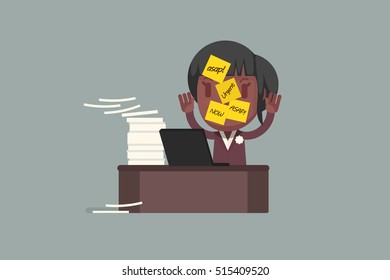 Stressed people with ASAP sticky notes