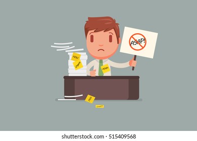 Stressed people with ASAP sticky notes