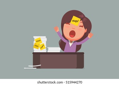 Stressed people with ASAP sticky notes