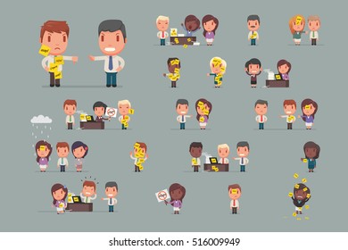 Stressed people with ASAP sticky notes