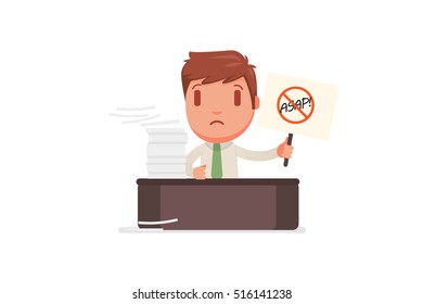 Stressed people with ASAP sticky notes