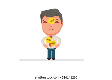 Stressed people with ASAP sticky notes