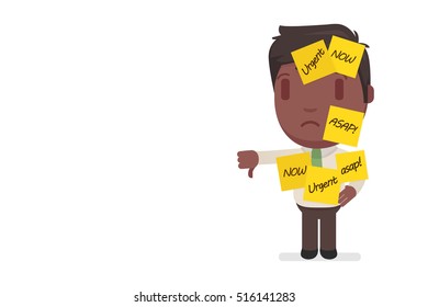 Stressed people with ASAP sticky notes
