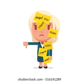 Stressed people with ASAP sticky notes