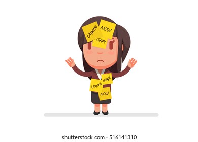 Stressed people with ASAP sticky notes