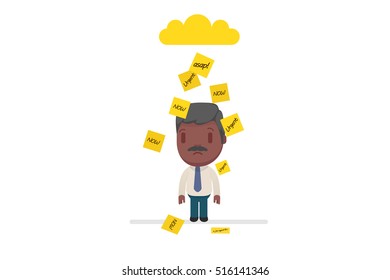 Stressed people with ASAP sticky notes