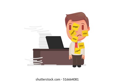 Stressed people with ASAP sticky notes