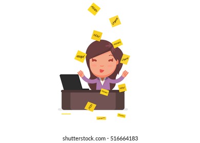 Stressed people with ASAP sticky notes