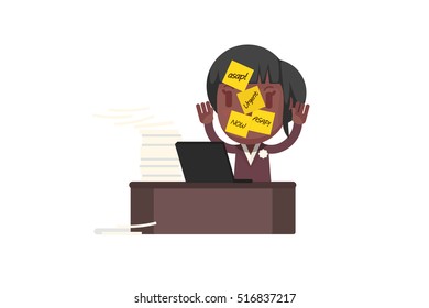 Stressed people with ASAP sticky notes