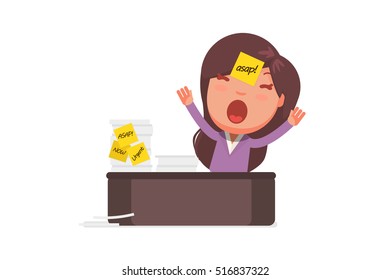 Stressed people with ASAP sticky notes