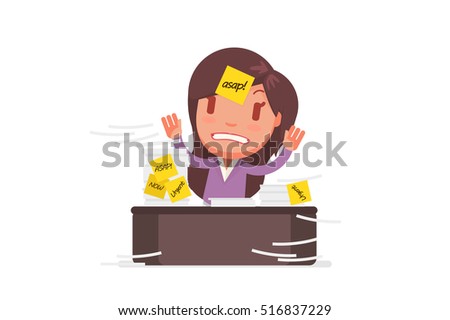 Stressed people with ASAP sticky notes
