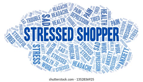 Stressed Shopper word cloud.