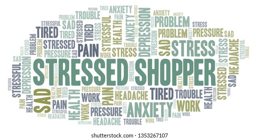 Stressed Shopper word cloud.
