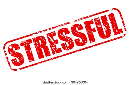 STRESSFUL red stamp text on white