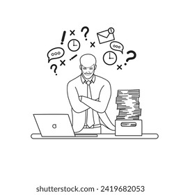 Stressful situations, time approaching the deadline, illustration under pressure