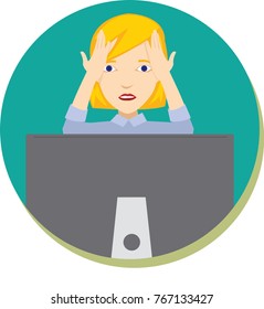 stressful woman worry on his job 
