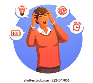 Stressful work, Stress at workplace. Busy business man, Project failure