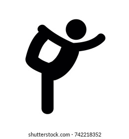 Stretch, athlete, exercise, standing icon vector image. Can also be used for sports, fitness, recreation. Suitable for web apps, mobile apps and print media.