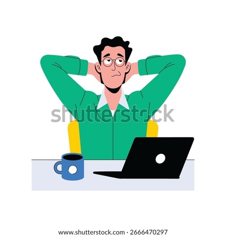 Stretch Break Flat Illustration. EPS 10 File
