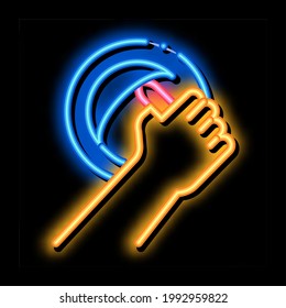 stretch ceiling construction neon light sign vector. Glowing bright icon stretch ceiling construction sign. transparent symbol illustration