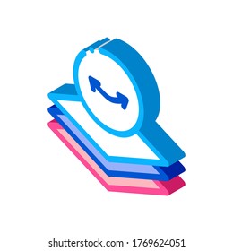Vector de iconos del pañal de estiramiento. Signo de pañal de estiramiento isométrico. ilustración de símbolo aislado de color