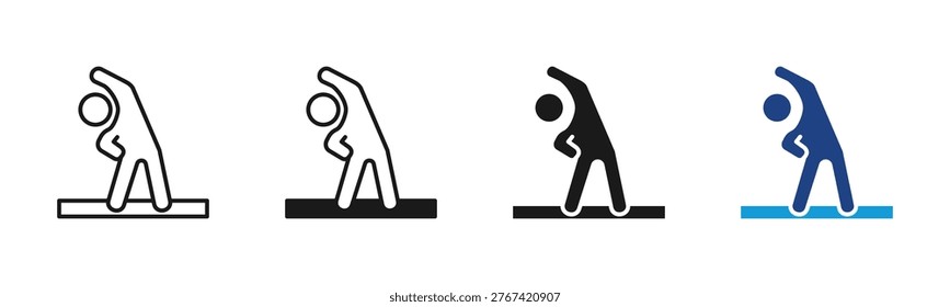 Stretch Exercise icon set multiple style collection