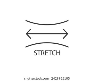 Estiramiento, tela, icono textil. Ilustración vectorial.