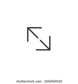 stretch full screen icon. isolated perfect pixel arrow symbol with flat style in white background for UI, app, web site, logo. Vector illustration.