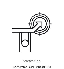 Stretch Goal icon. Outline style icon design isolated on white background