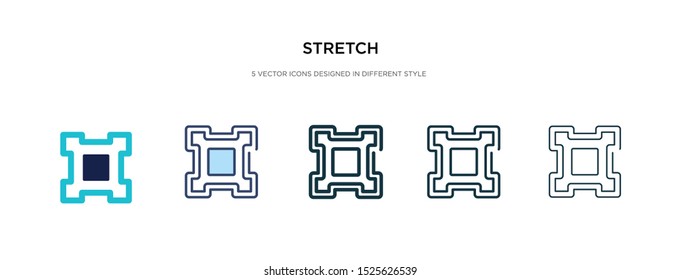 stretch icon in different style vector illustration. two colored and black stretch vector icons designed in filled, outline, line and stroke style can be used for web, mobile, ui