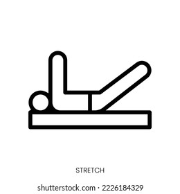 stretch icon. Line Art Style Design Isolated On White Background