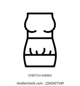 stretch marks icon. Line Art Style Design Isolated On White Background