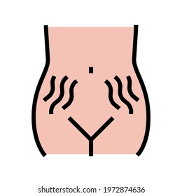 stretch marks on skin disease color icon vector. stretch marks on skin disease sign. isolated symbol illustration