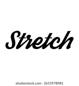 stretch text for T-shirt print and other use on white background.