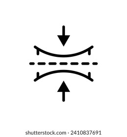 Stretchable Material Line Icon. Resilient Texture Icon in Black and White color.