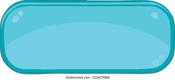 Stretched blue button for game or website, vector illustration