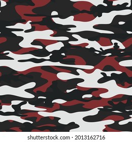 Stretched camouflage with red spots. Military pattern. Army print. Vector.