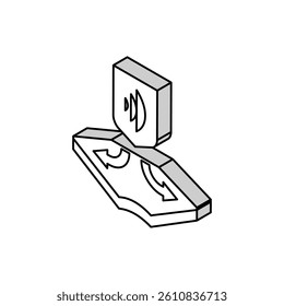 stretched fabrics properties isometric icon vector. stretched fabrics properties sign. isolated symbol illustration