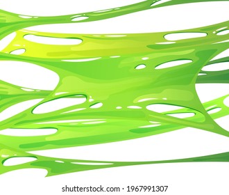 Stretched green slime background. Kids' sensory toy. Cartoon vector illustration.