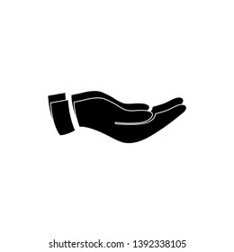 Stretched hands on a white background. Vector icon