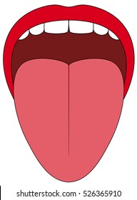 Stretched out tongue - icon illustration on white background.