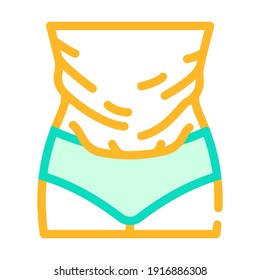 Stretchfarbige Vektorgrafik. gespanntes Hautzeichen. einzelne Symbolillustration