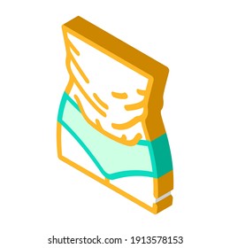 vector de icono isométrico de la piel extendida. signo de la piel extendida. ilustración de símbolo aislado
