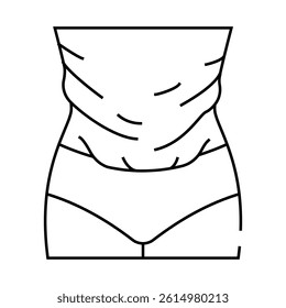 stretched skin line icon vector. stretched skin sign. isolated contour symbol black illustration
